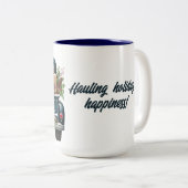 メリークリスマスヴィンテージブルートラック ツートーンマグカップ (正面右)