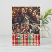 メリークリスマスヴィンテージプレイドカスタムフォトのカード シーズンカード (スタンド正面)