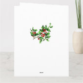 メリークリスマスヴィンテージホリーベリーとメッセージ カード (裏面)