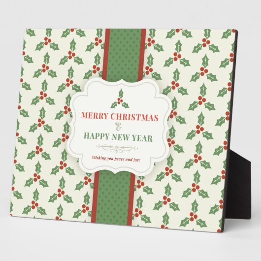 メリークリスマスヴィンテージホリーベリー フォトプラーク (側面)