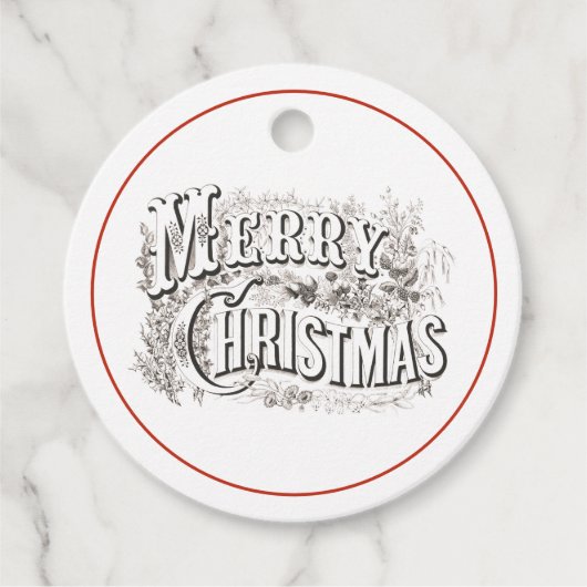 メリークリスマスヴィンテージメッセージカード フェイバータグ (正面)