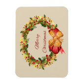 メリークリスマスヴィンテージリース マグネット (縦)
