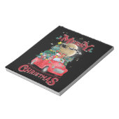 メリークリスマスヴィンテージレッドサンタトラック ノートパッド (回転)