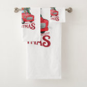 メリークリスマスヴィンテージレッドサンタトラック バスタオルセット (インサイチュ)