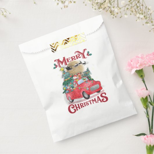 メリークリスマスヴィンテージレッドサンタトラック フェイバーバッグ (封をした状態)