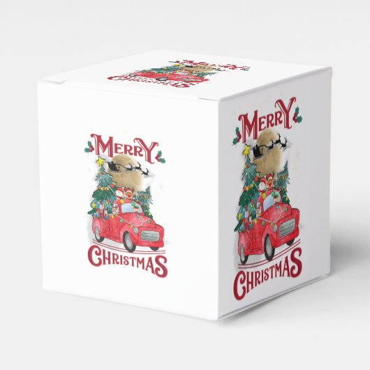 メリークリスマスヴィンテージレッドサンタトラック フェイバーボックス (正面サイド)