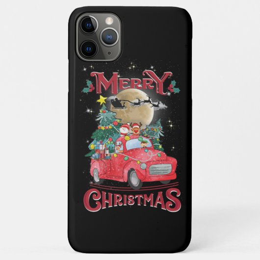 メリークリスマスヴィンテージレッドサンタトラック Case-Mate iPhoneケース (裏面)