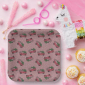 メリークリスマスヴィンテージレッドトラック ペーパープレート (パーティー)