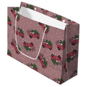 メリークリスマスヴィンテージレッドトラック ラージペーパーバッグ (正面アングル)