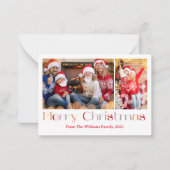 メリークリスマスヴィンテージレトロホリデー2枚 ノートカード (正面)