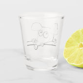 メリークリスマスヴィンテージレトロマウスシンボルデザイン ショットグラス (裏面)