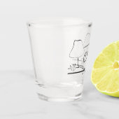 メリークリスマスヴィンテージレトロマウスシンボルデザイン ショットグラス (左)