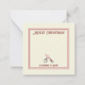 メリークリスマスヴィンテージ三輪車ジョイギフト ノートカード (裏面)