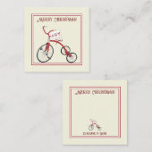 メリークリスマスヴィンテージ三輪車ジョイギフト ノートカード (正面/裏面)