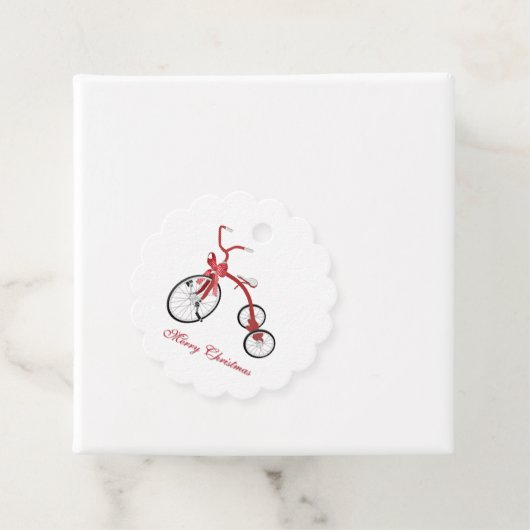メリークリスマスヴィンテージ三輪車メッセージカード フェイバータグ (インサイチュ)