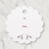 メリークリスマスヴィンテージ三輪車メッセージカード フェイバータグ (裏面)