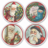 メリークリスマスヴィンテージ休日デザイン シール (正面)