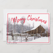 メリークリスマスヴィンテージ冬舎写真 シーズンカード (正面)