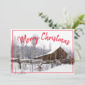 メリークリスマスヴィンテージ冬舎写真 シーズンカード (スタンド正面)