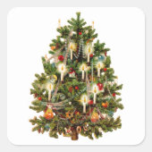 メリークリスマスヴィンテージ封筒用シールシール スクエアシール (正面)