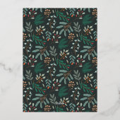 メリークリスマスヴィンテージ渦巻写真 箔シーズンカード (裏面)