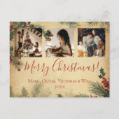 メリークリスマスヴィンテージ素朴写真 シーズンポストカード (正面)