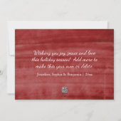 メリークリスマスヴィンテージ赤い水色の写真 シーズンカード (裏面)