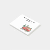 メリークリスマスヴィンテージ赤トラック水色 ポストイット (アングル)