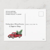 メリークリスマスヴィンテージ赤トラック2枚 シーズンポストカード (裏面)