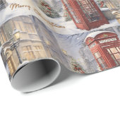 メリークリスマスヴィンテージ電話ブース ラッピングペーパー (ロールコーナー)