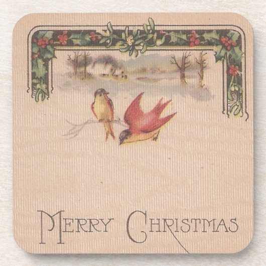 メリークリスマスヴィンテージ コースター (正面)