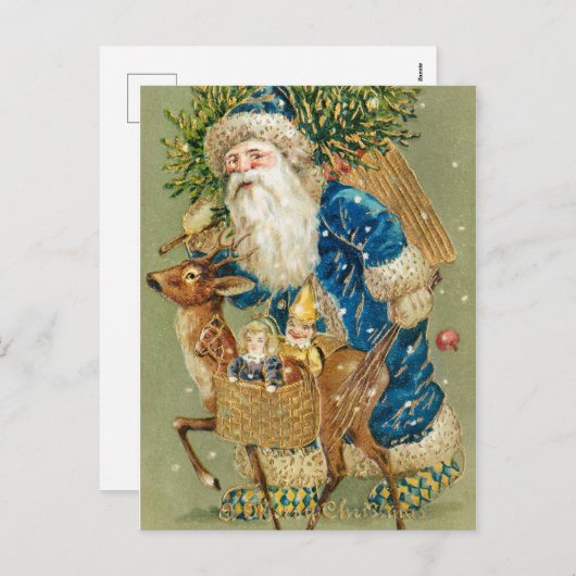 メリークリスマスヴィンテージ シーズンポストカード (正面/裏面)