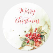 メリークリスマスヴィンテージ ラウンドシール (正面)