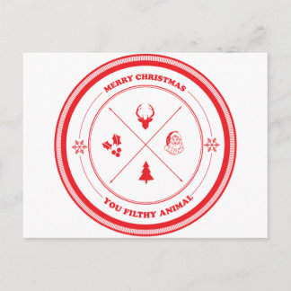 メリークリスマス不潔な動物 シーズンポストカード