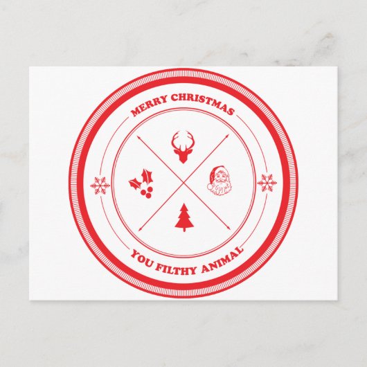 メリークリスマス不潔な動物 シーズンポストカード (正面)