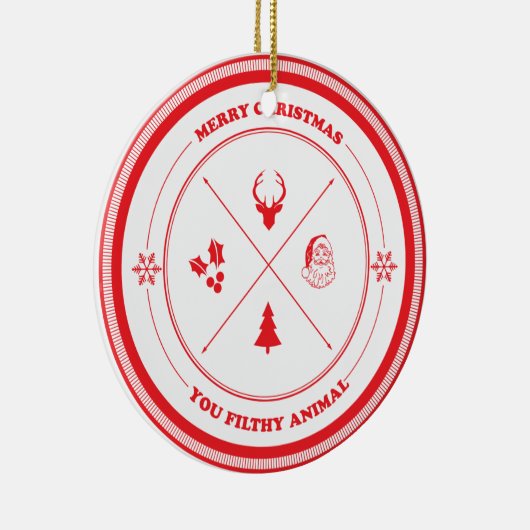 メリークリスマス不潔な動物 セラミックオーナメント (右)