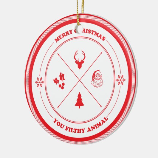 メリークリスマス不潔な動物 セラミックオーナメント (左)