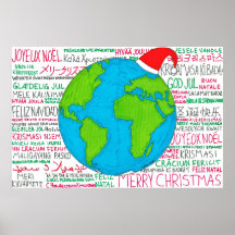 メリークリスマス世界言語ポスター