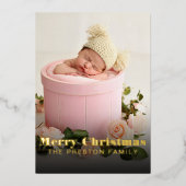 メリークリスマス両面フォトクリスマス 箔シーズンカード (正面)