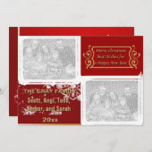 メリークリスマス両面3フォトホリデーカード シーズンカード (正面/裏面)