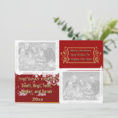 メリークリスマス両面3フォトホリデーカード シーズンカード (スタンド正面)