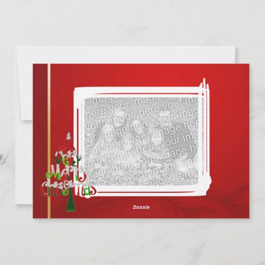 メリークリスマス両面3フォトホリデーカード シーズンカード (裏面)