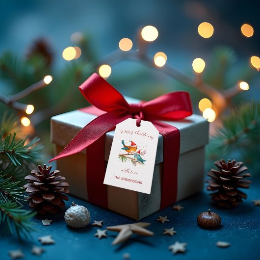 メリークリスマス二羽の愛鳥 ギフトタグ