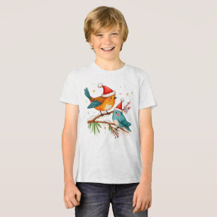 メリークリスマス二羽の愛鳥 トライブレンドTシャツ