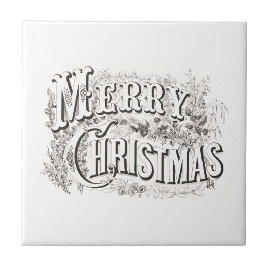 メリークリスマス付きヴィンテージタイル タイル (正面)