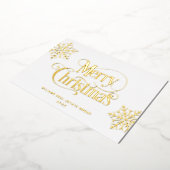 メリークリスマス企業のの挨拶金ゴールド 箔シーズンカード (回転した状態)