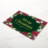 メリークリスマス企業のの挨拶金ゴールド 箔シーズンカード (回転した状態)