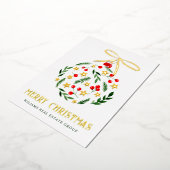 メリークリスマス企業のの挨拶金ゴールド 箔シーズンカード (回転した状態)