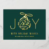 メリークリスマス企業のの挨拶金ゴールド 箔シーズンカード (正面)