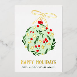 メリークリスマス企業のの挨拶金ゴールド 箔シーズンカード